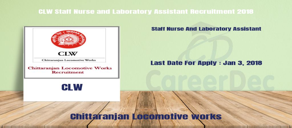 CLW Staff Nurse and Laboratory Assistant Recruitment 2018 logo