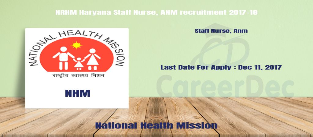 NRHM Haryana Staff Nurse, ANM recruitment 2017-18 logo