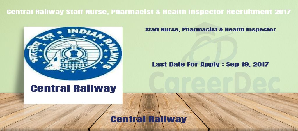 Central Railway Staff Nurse, Pharmacist & Health Inspector Recruitment 2017 logo