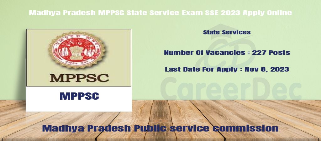 Madhya Pradesh MPPSC State Service Exam SSE 2023 Apply Online logo