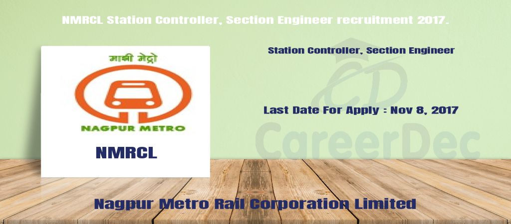 NMRCL Station Controller, Section Engineer recruitment 2017. logo