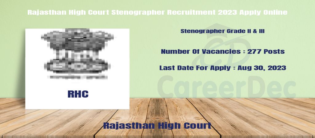 Rajasthan High Court Stenographer Recruitment 2023 Apply Online logo