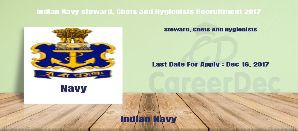 Indian Navy steward, Chefs and Hygienists Recruitment 2017 logo