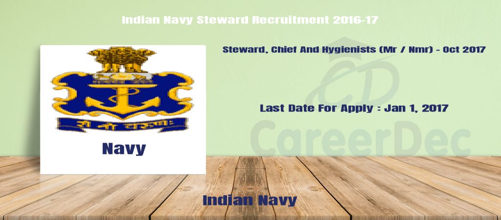 Indian Navy Steward Recruitment 2016-17 logo