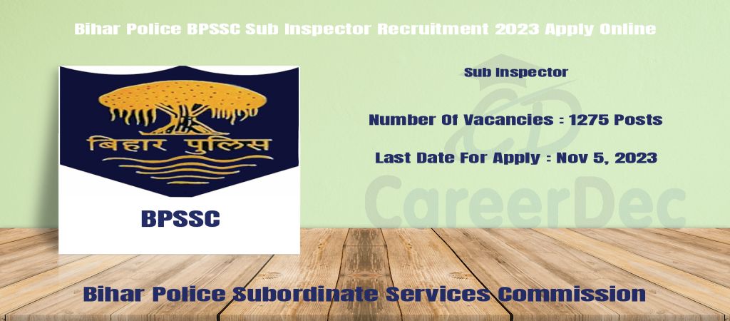 Bihar Police BPSSC Sub Inspector Recruitment 2023 Apply Online logo