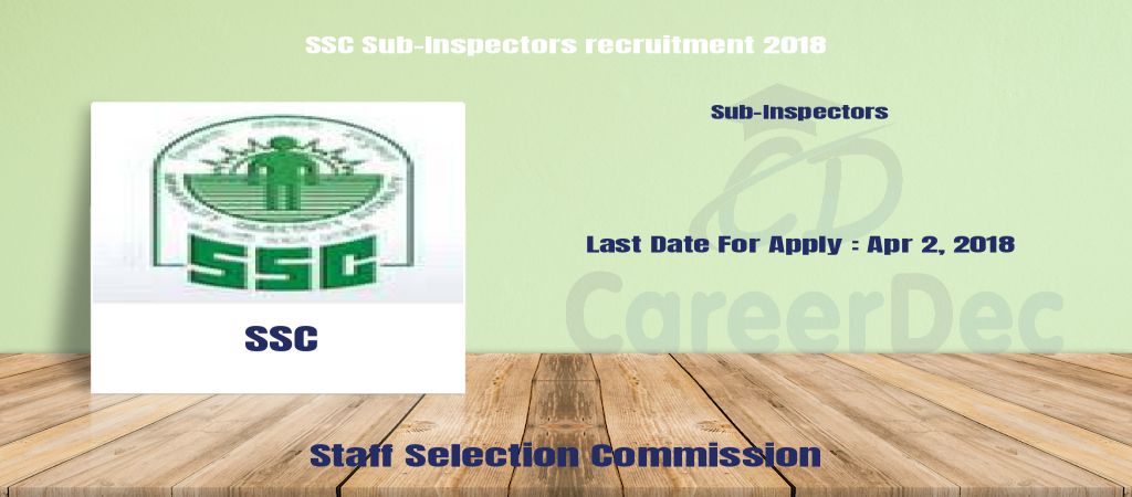 SSC Sub-Inspectors recruitment 2018 logo