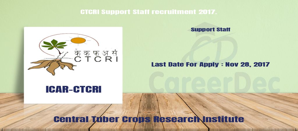 CTCRI Support Staff recruitment 2017. logo