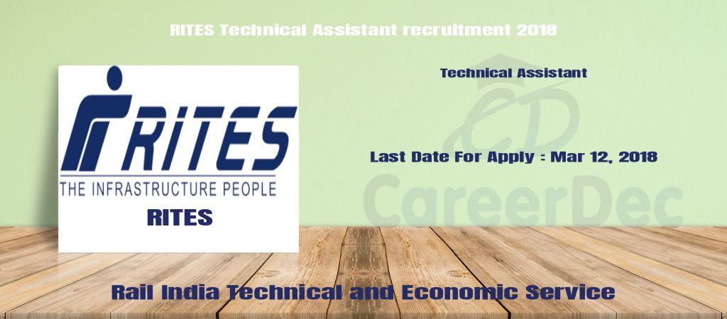 RITES Technical Assistant recruitment 2018 logo