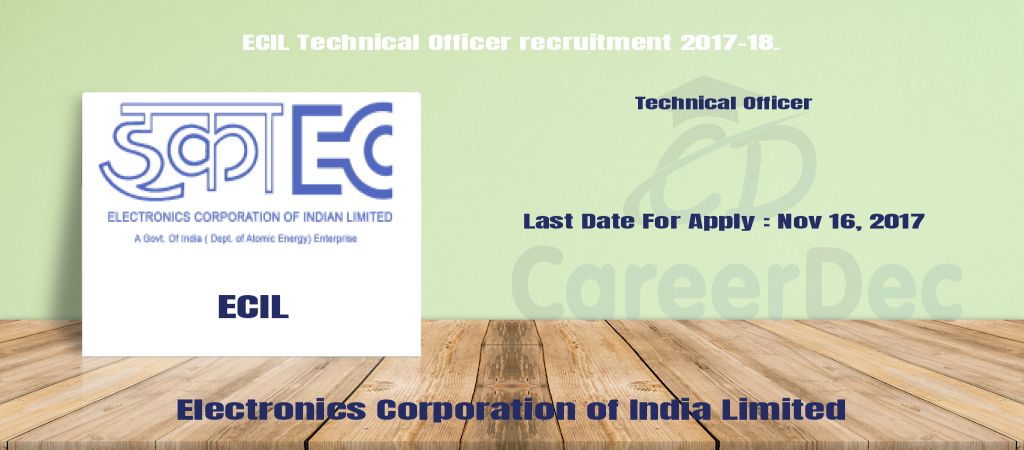 ECIL Technical Officer recruitment 2017-18. logo