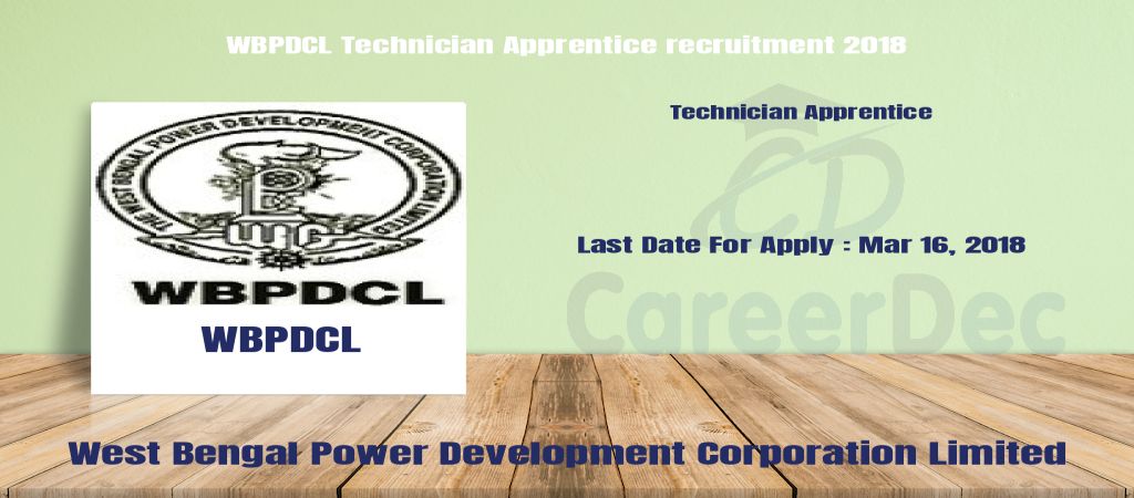 WBPDCL Technician Apprentice recruitment 2018 logo