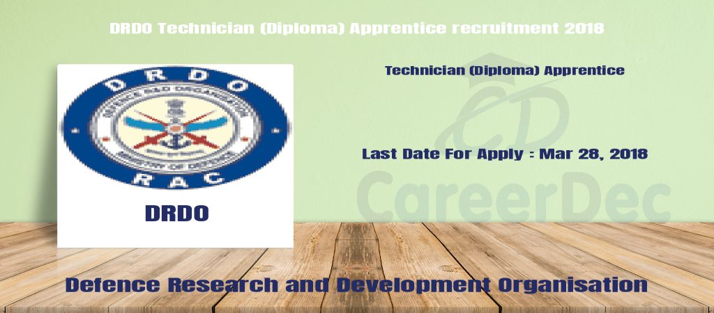 DRDO Technician (Diploma) Apprentice recruitment 2018 logo