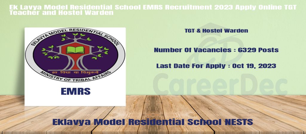 Ek Lavya Model Residential School EMRS Recruitment 2023 Apply Online TGT Teacher and Hostel Warden logo
