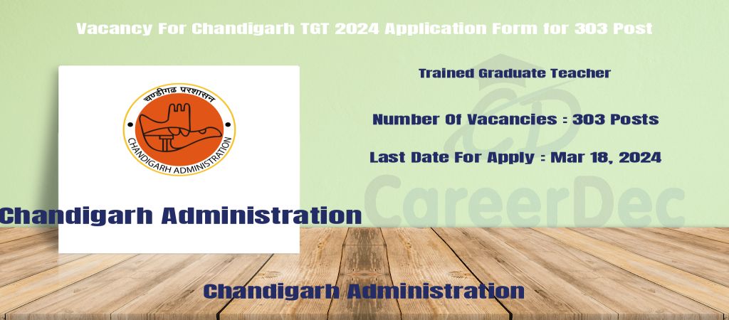 Vacancy For Chandigarh TGT 2024 Application Form for 303 Post logo