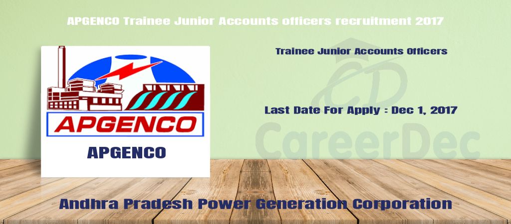 APGENCO Trainee Junior Accounts officers recruitment 2017 logo