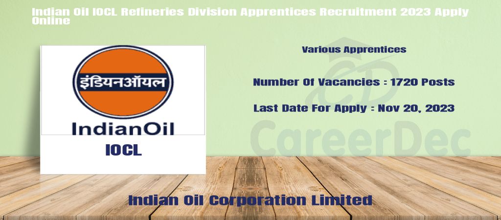 Indian Oil IOCL Refineries Division Apprentices Recruitment 2023 Apply Online logo