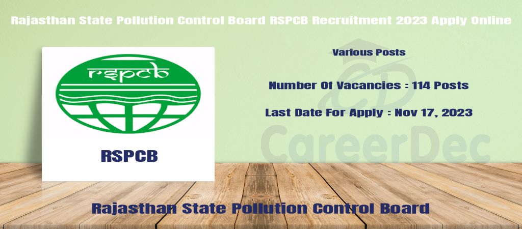Rajasthan State Pollution Control Board RSPCB Recruitment 2023 Apply Online logo