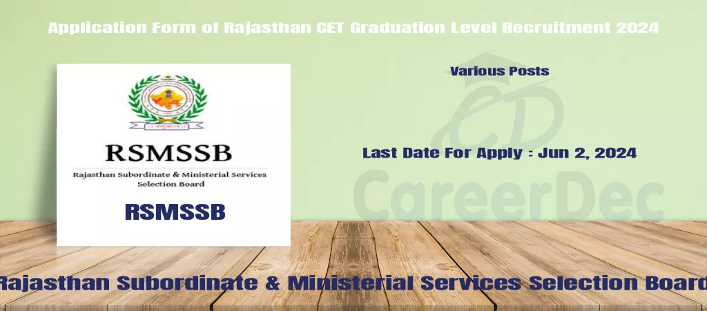 Application Form of Rajasthan CET Graduation Level Recruitment 2024 logo