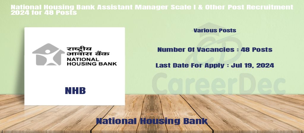 National Housing Bank Assistant Manager Scale I & Other Post Recruitment 2024 for 48 Posts logo