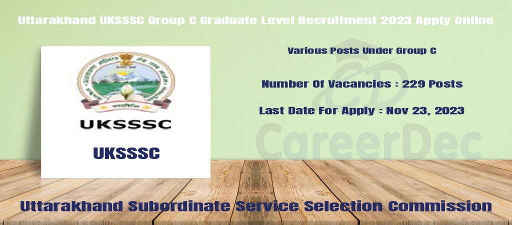 Uttarakhand UKSSSC Group C Graduate Level Recruitment 2023 Apply Online logo