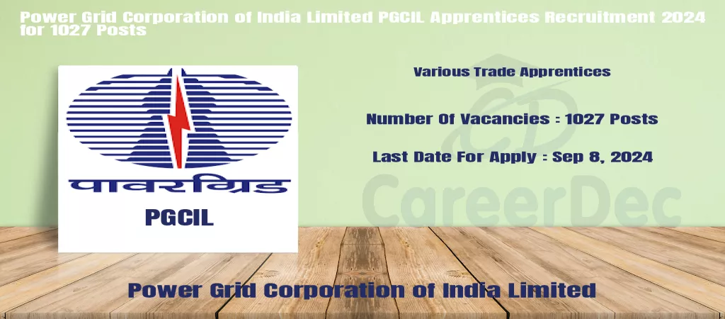 Power Grid Corporation of India Limited PGCIL Apprentices Recruitment 2024 for 1027 Posts logo