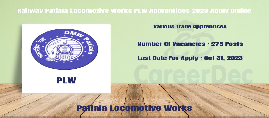 Railway Patiala Locomotive Works PLW Apprentices 2023 Apply Online logo