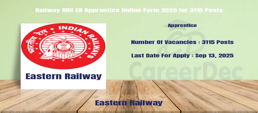 Railway RRC ER Apprentice Online Form 2025 for 3115 Posts logo