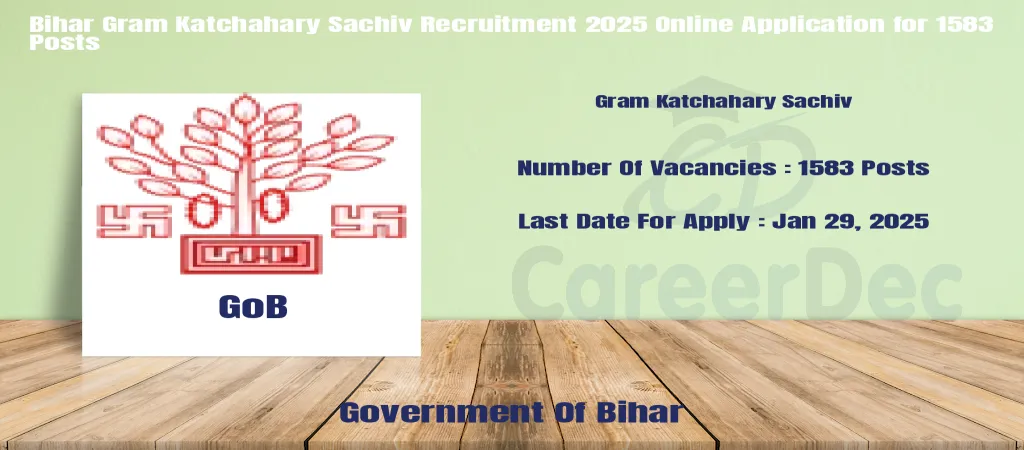 Bihar Gram Katchahary Sachiv Recruitment 2025 Online Application for 1583 Posts logo