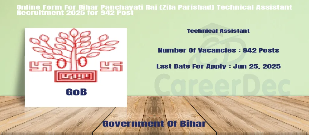 Online Form For Bihar Panchayati Raj (Zila Parishad) Technical Assistant Recruitment 2025 for 942 Post logo
