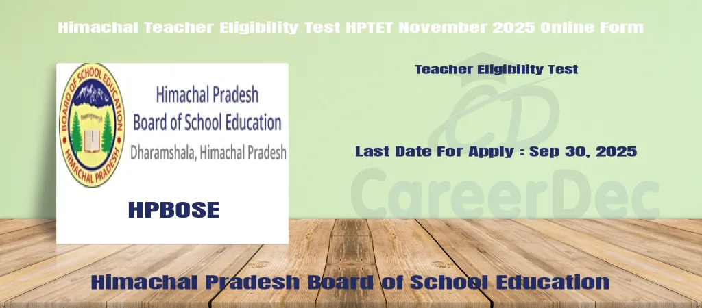 Himachal Teacher Eligibility Test HPTET November 2025 Online Form logo