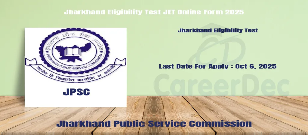 Jharkhand Eligibility Test JET Online Form 2025 logo