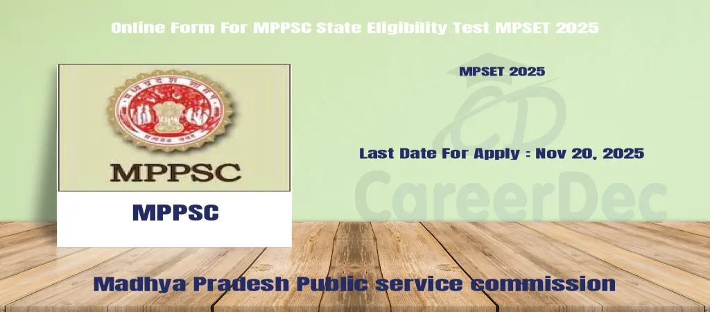 Online Form For MPPSC State Eligibility Test MPSET 2025 logo