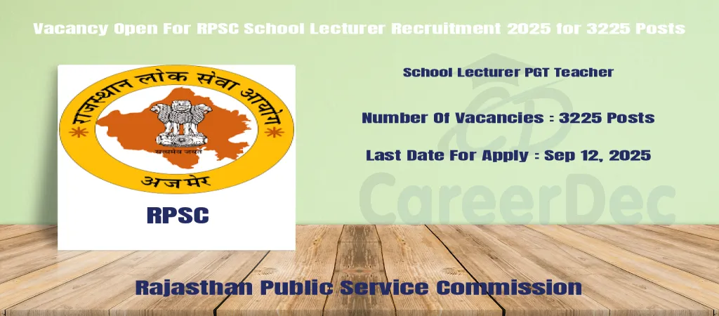 Vacancy Open For RPSC School Lecturer Recruitment 2025 for 3225 Posts logo