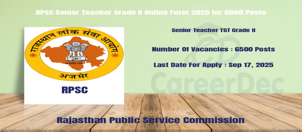 RPSC Senior Teacher Grade II Online Form 2025 for 6500 Posts logo