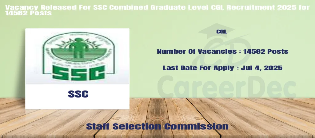 Vacancy Released For SSC Combined Graduate Level CGL Recruitment 2025 for 14582 Posts logo